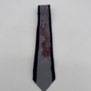 Best Tie Handmade Silk Chinese Dragons Neck Tie Vintage 53.5" X 3"Oriental